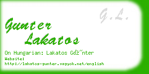 gunter lakatos business card